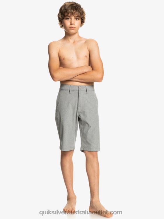 Quiksilver Boys 8-16 Union Heather Amphibian 19 Hybrid Shorts H2N4B2326 sleet
