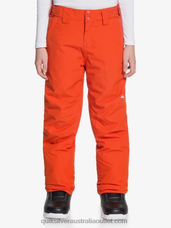 Quiksilver Boys 8-16 Estate Insulated Orange Snow Pants 8-16 H2N4B2291 pureed pumpkin