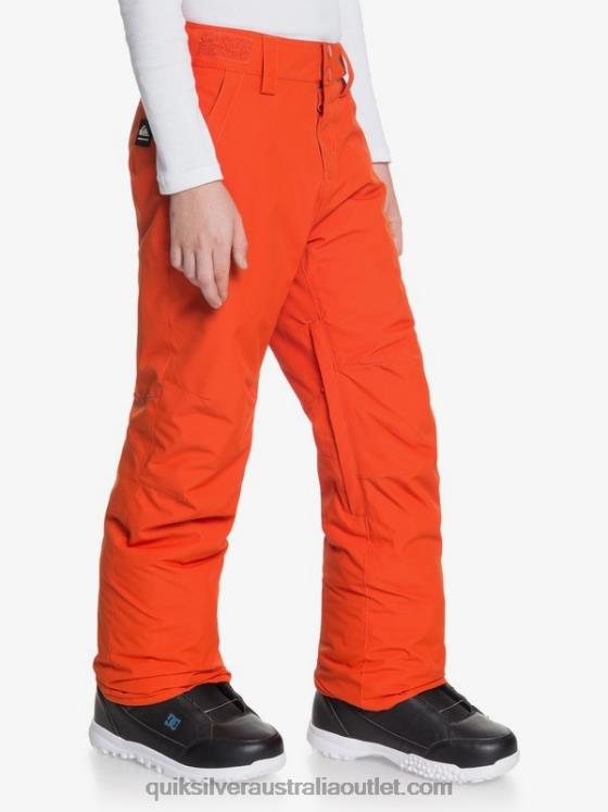 Quiksilver Boys 8-16 Estate Insulated Orange Snow Pants 8-16 H2N4B2291 pureed pumpkin