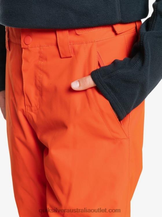 Quiksilver Boys 8-16 Estate Insulated Orange Snow Pants 8-16 H2N4B2291 pureed pumpkin