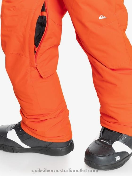 Quiksilver Boys 8-16 Estate Insulated Orange Snow Pants 8-16 H2N4B2291 pureed pumpkin