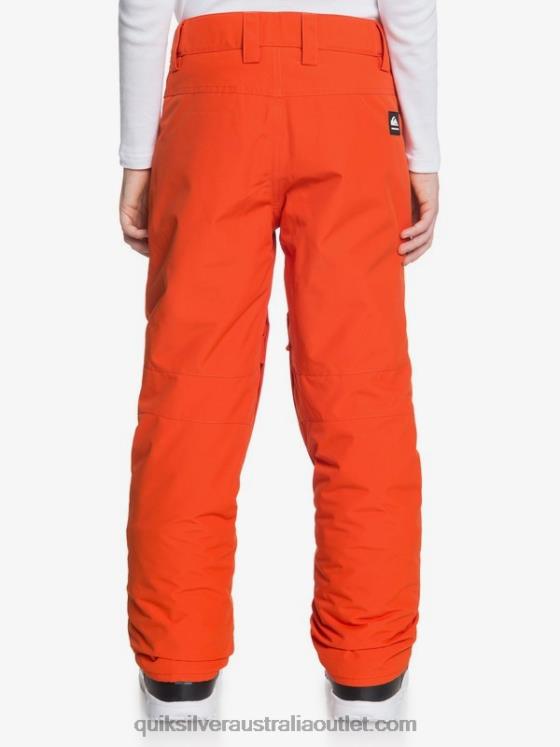 Quiksilver Boys 8-16 Estate Insulated Orange Snow Pants 8-16 H2N4B2291 pureed pumpkin
