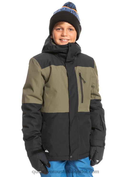 Quiksilver Boys 8-16 Mission Block Technical Snow Jacket H2N4B2337 true black