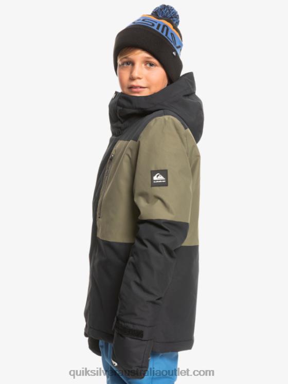 Quiksilver Boys 8-16 Mission Block Technical Snow Jacket H2N4B2337 true black