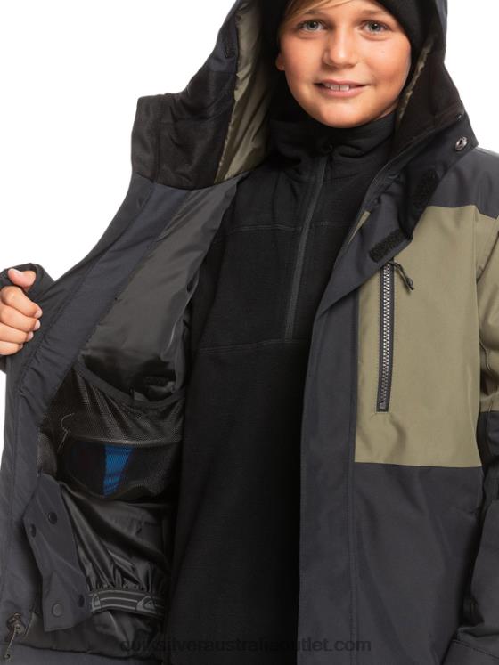 Quiksilver Boys 8-16 Mission Block Technical Snow Jacket H2N4B2337 true black