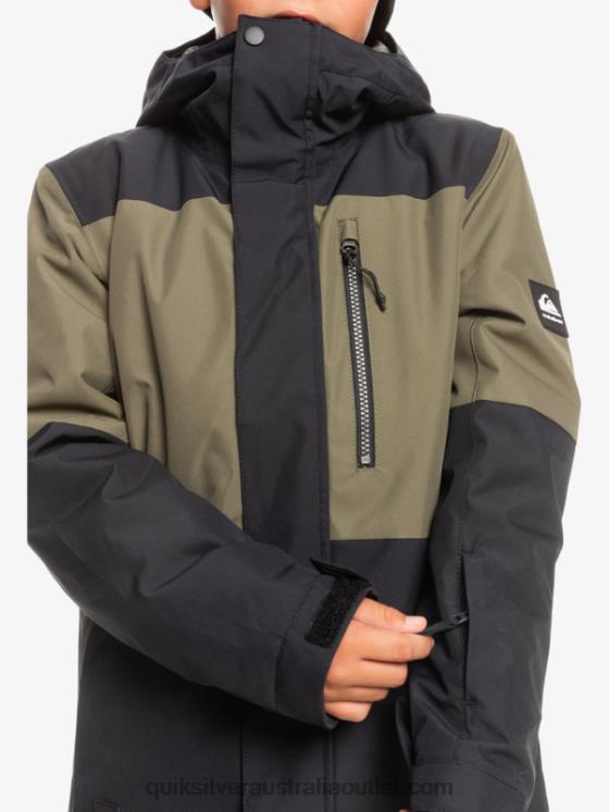 Quiksilver Boys 8-16 Mission Block Technical Snow Jacket H2N4B2337 true black