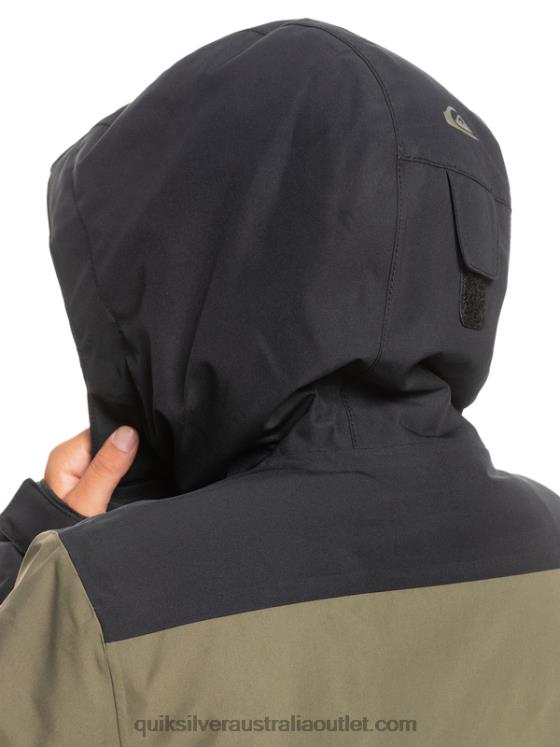 Quiksilver Boys 8-16 Mission Block Technical Snow Jacket H2N4B2337 true black
