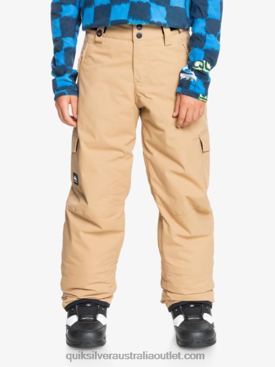 Quiksilver Boys 8-16 Porter Insulated Khaki Snow Pants H2N4B2260 tannin
