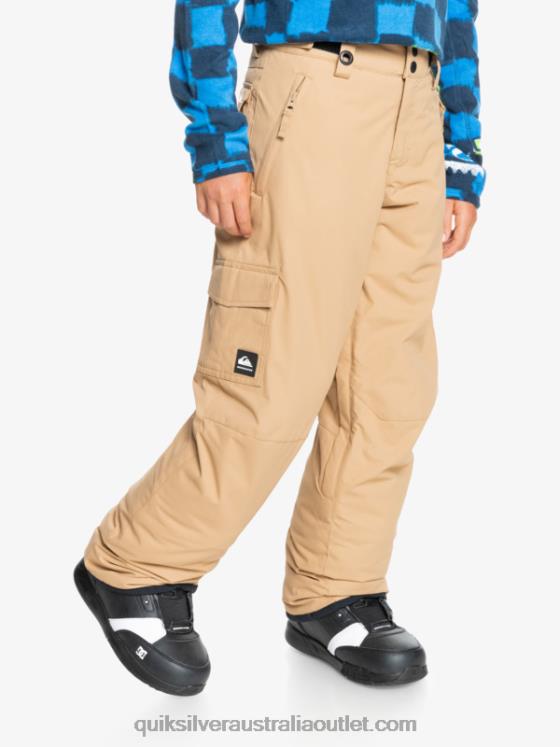 Quiksilver Boys 8-16 Porter Insulated Khaki Snow Pants H2N4B2260 tannin