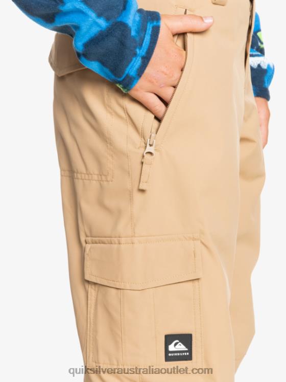 Quiksilver Boys 8-16 Porter Insulated Khaki Snow Pants H2N4B2260 tannin