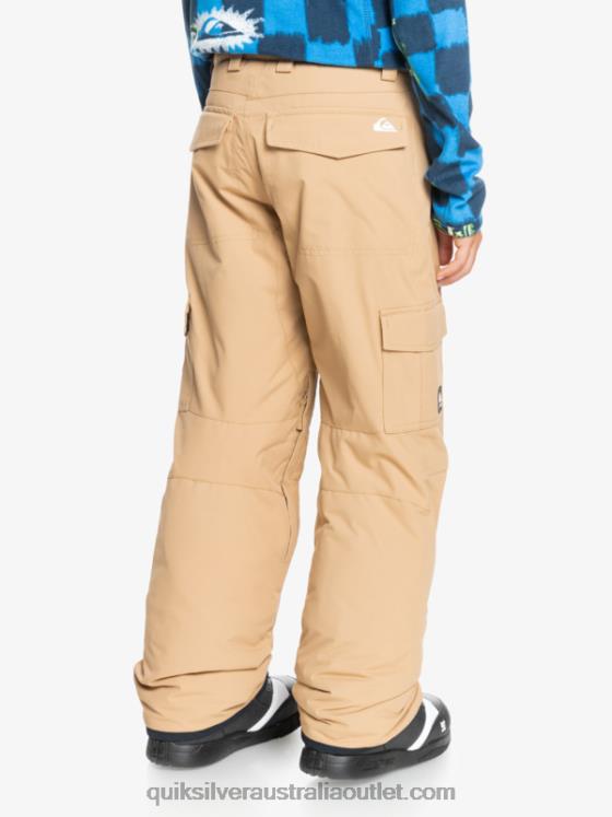 Quiksilver Boys 8-16 Porter Insulated Khaki Snow Pants H2N4B2260 tannin