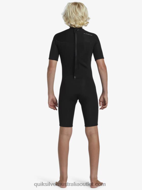 Quiksilver Boys 8-16 2/2mm Everyday Sessions Short Sleeve Back Zip Springsuit H2N4B2040 black