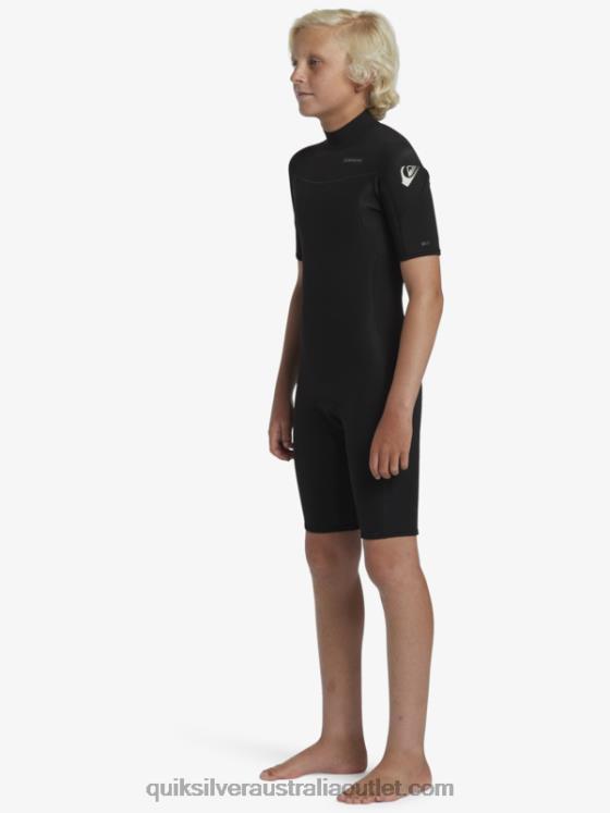 Quiksilver Boys 8-16 2/2mm Everyday Sessions Short Sleeve Back Zip Springsuit H2N4B2040 black