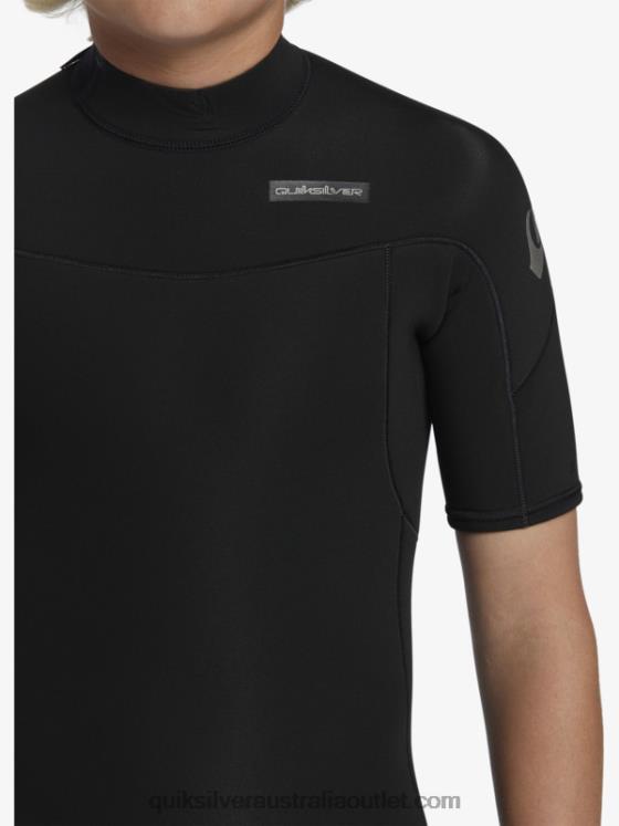 Quiksilver Boys 8-16 2/2mm Everyday Sessions Short Sleeve Back Zip Springsuit H2N4B2040 black