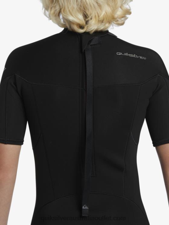 Quiksilver Boys 8-16 2/2mm Everyday Sessions Short Sleeve Back Zip Springsuit H2N4B2040 black