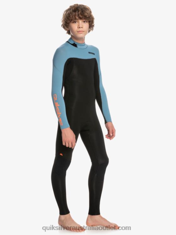 Quiksilver Boys 8-16 3/2mm Everyday Sessions Back Zip Wetsuit H2N4B2223 black/provincial blue