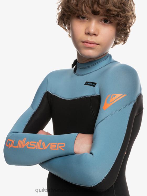 Quiksilver Boys 8-16 3/2mm Everyday Sessions Back Zip Wetsuit H2N4B2223 black/provincial blue