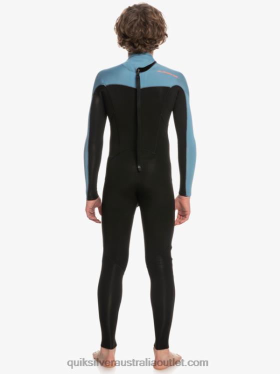 Quiksilver Boys 8-16 3/2mm Everyday Sessions Back Zip Wetsuit H2N4B2223 black/provincial blue