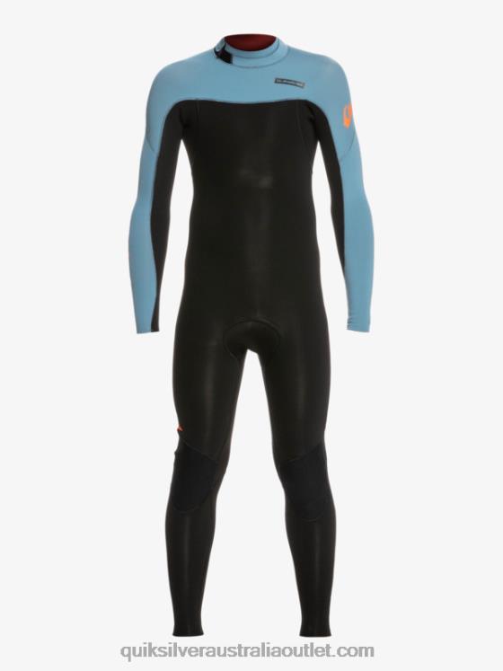 Quiksilver Boys 8-16 3/2mm Everyday Sessions Back Zip Wetsuit H2N4B2223 black/provincial blue