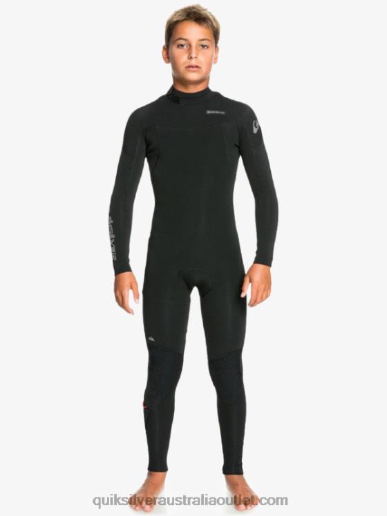 Quiksilver Boys 8-16 4/3 Everyday Sessions Back-Zip Wetsuit H2N4B2225 black