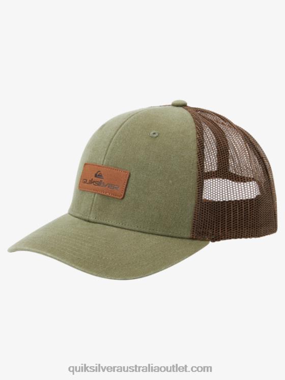 Quiksilver Men Down The Hatch Trucker Hat H2N4B660 olive gray
