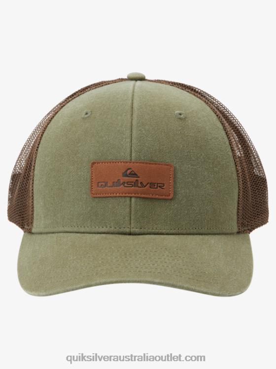Quiksilver Men Down The Hatch Trucker Hat H2N4B660 olive gray