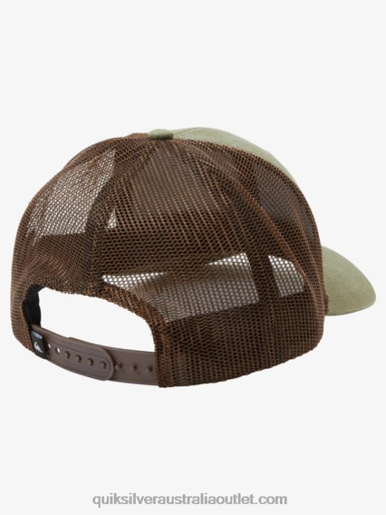 Quiksilver Men Down The Hatch Trucker Hat H2N4B660 olive gray