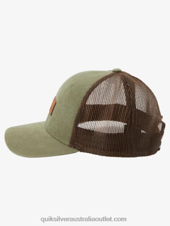 Quiksilver Men Down The Hatch Trucker Hat H2N4B660 olive gray