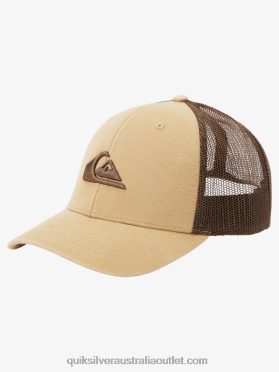 Quiksilver Men Grounder Trucker Hat H2N4B600 taos taupe