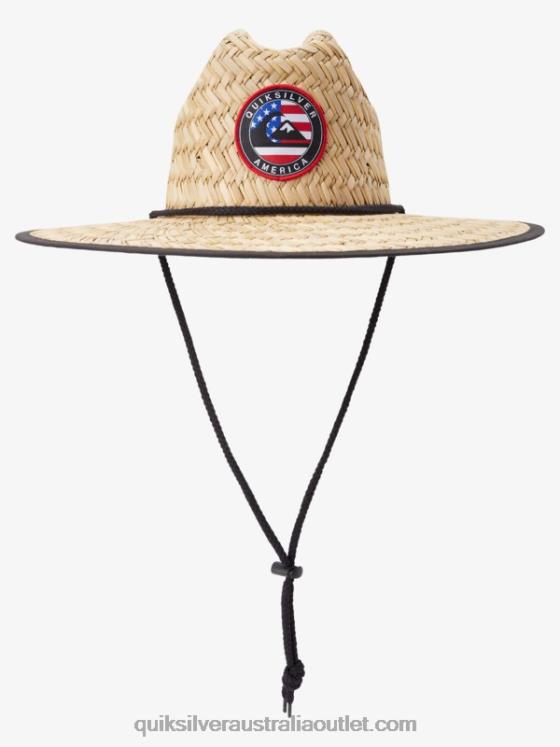 Quiksilver Men Outsider Americana Straw Lifeguard Hat H2N4B413 navy/red