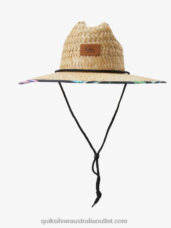 Quiksilver Men Outsider Straw Lifeguard Hat H2N4B386 tarmac