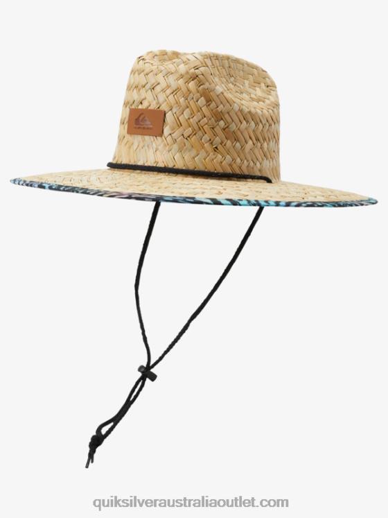 Quiksilver Men Outsider Straw Lifeguard Hat H2N4B387 river blue