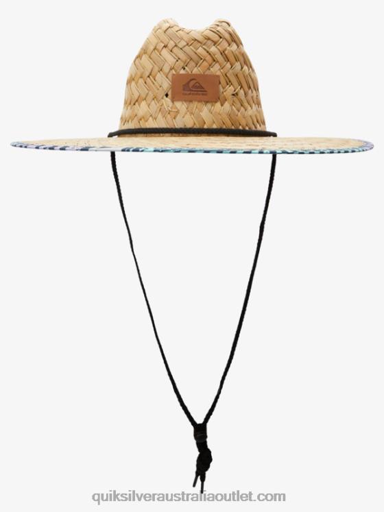 Quiksilver Men Outsider Straw Lifeguard Hat H2N4B388 beach glass
