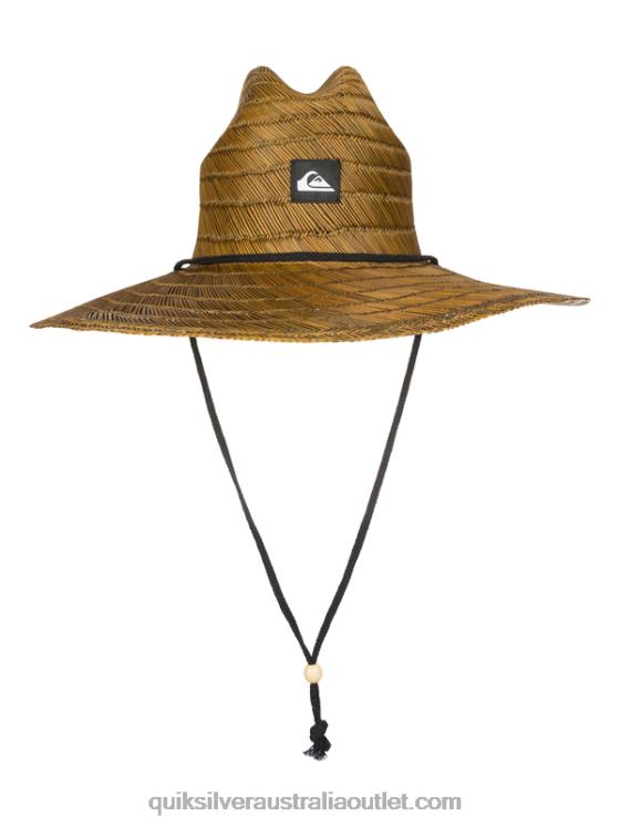 Quiksilver Men Pierside Straw Lifeguard Hat H2N4B802 dark brown