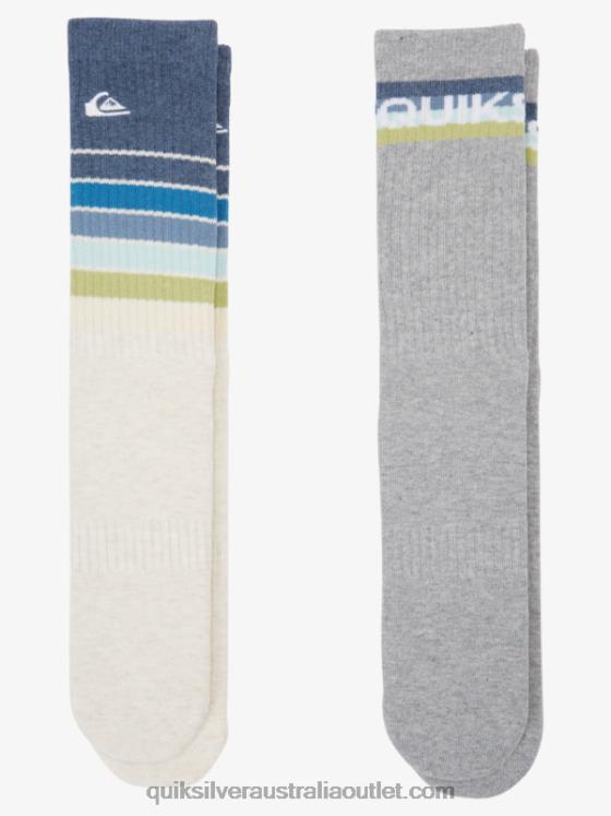 Quiksilver Men 2 Pack Everyday Swell Crew Socks H2N4B1091 ivory heather
