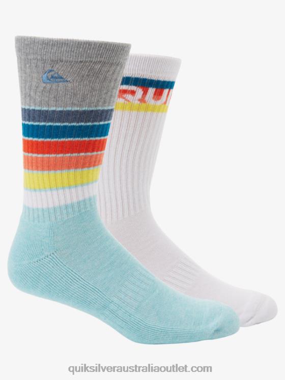 Quiksilver Men 2 Pack Everyday Swell Crew Socks H2N4B1092 light blue