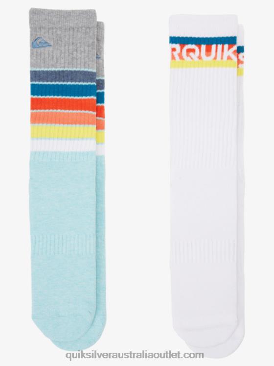Quiksilver Men 2 Pack Everyday Swell Crew Socks H2N4B1092 light blue