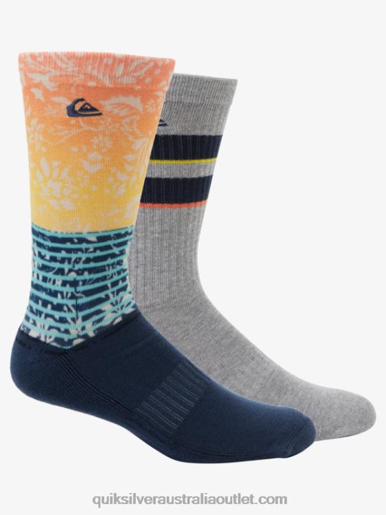 Quiksilver Men 2 Pack Jacquard Crew Socks H2N4B1142 navy