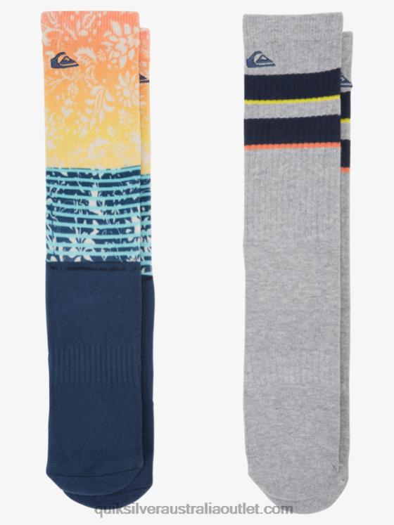 Quiksilver Men 2 Pack Jacquard Crew Socks H2N4B1142 navy