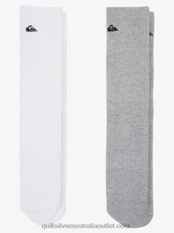 Quiksilver Men 2 Pack Solid Crew Socks H2N4B1058 white