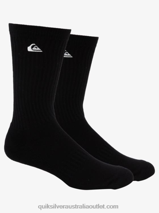 Quiksilver Men 2 Pack Solid Crew Socks H2N4B1059 black