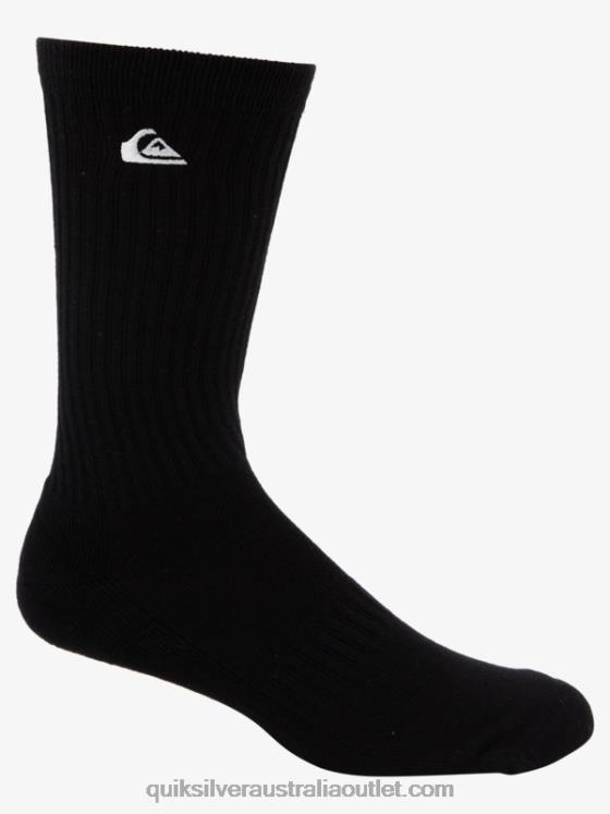 Quiksilver Men 2 Pack Solid Crew Socks H2N4B1059 black