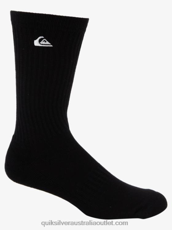 Quiksilver Men 2 Pack Solid Crew Socks H2N4B1059 black