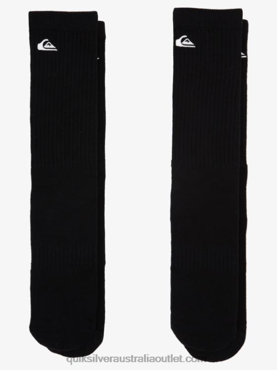 Quiksilver Men 2 Pack Solid Crew Socks H2N4B1059 black