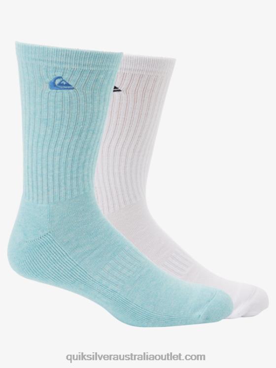 Quiksilver Men 2 Pack Solid Crew Socks H2N4B1060 light blue