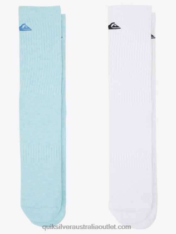 Quiksilver Men 2 Pack Solid Crew Socks H2N4B1060 light blue