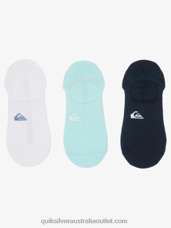 Quiksilver Men 3 Pack No Show Liner Socks H2N4B778 blue light/navy blazer