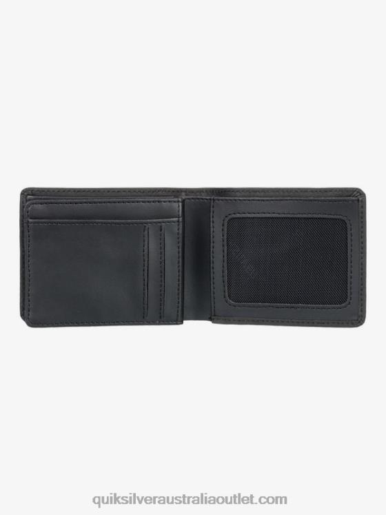 Quiksilver Men Mac Tri-Fold Leather Wallet H2N4B1221 black