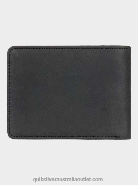 Quiksilver Men Mac Tri-Fold Leather Wallet H2N4B1221 black
