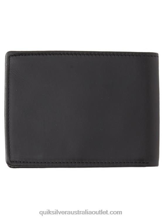 Quiksilver Men Mac Tri-Fold Leather Wallet H2N4B1221 black